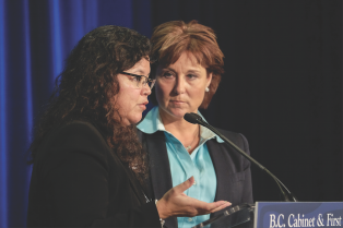 Leah George-Wilson from Tsleil-Waututh Nation emceed the event. Photo courtesy of BC Government