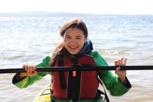 girl kayaking