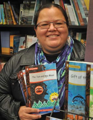 author with her books