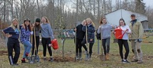 people with garden tools