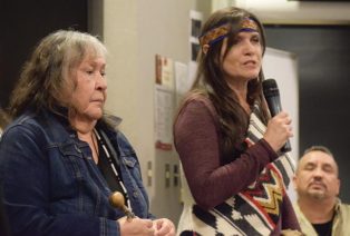 Activists speak at Indigenous Land Defenders gathering