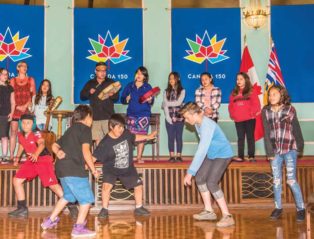 students perform at Government House