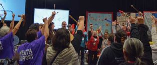 Indigenous women gathering at the end of the national MMIWG hearings