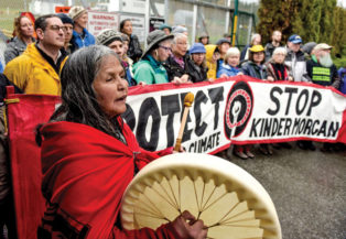 Rose Henry protesting