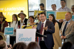 Ian Campbell at a political rally