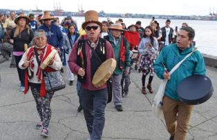 First Nations people march