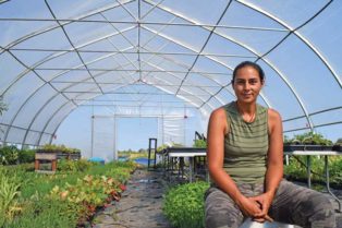 woman in plant nursery